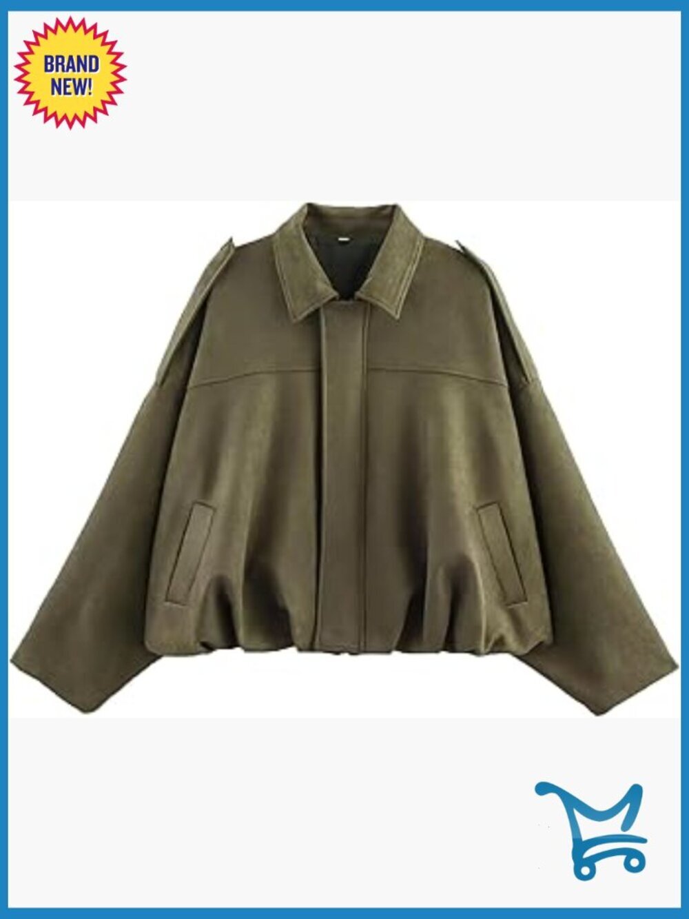 Faux Suede Bomber Jacket Oversized Pilot Cropped Coat